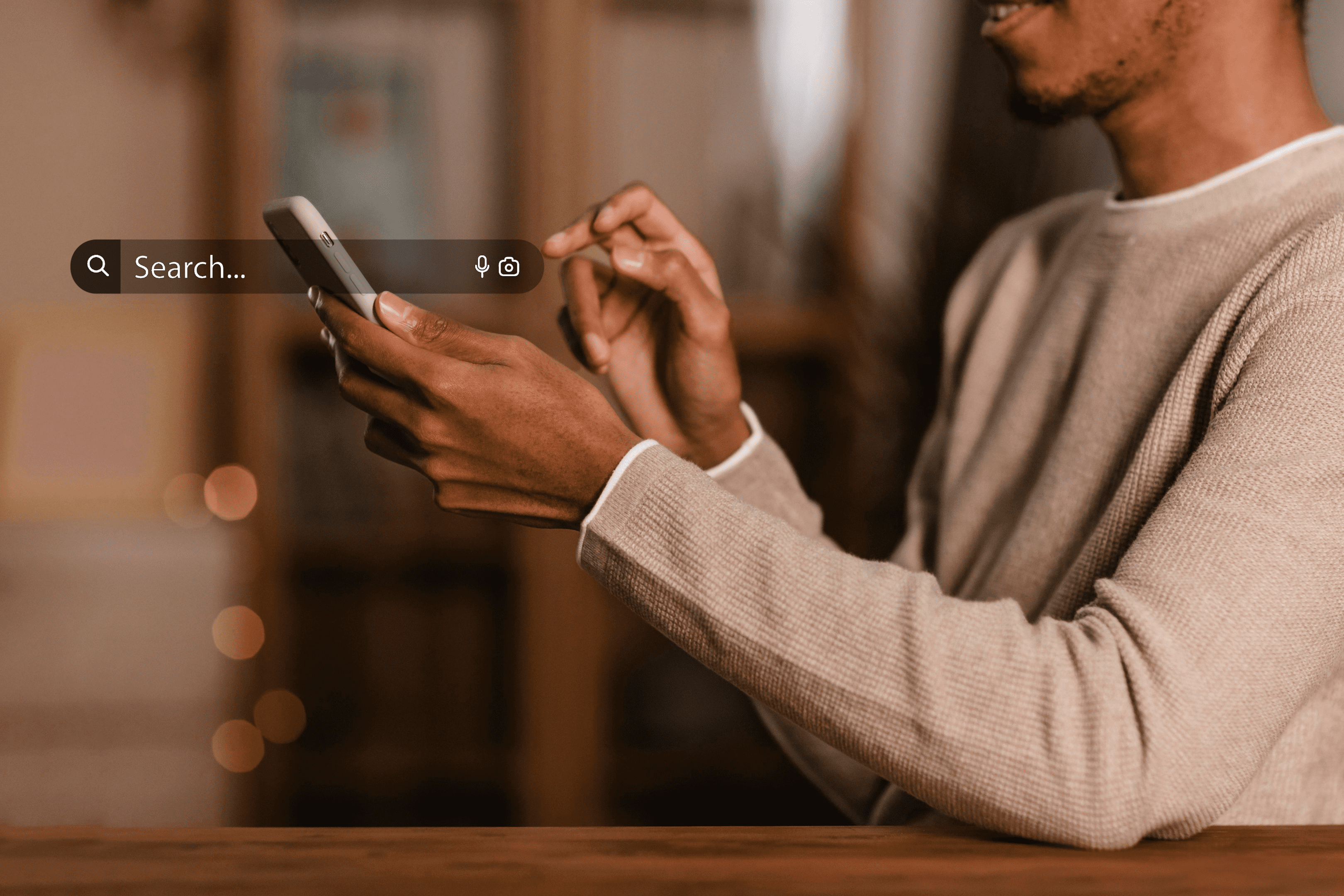 Professional law firm SEO strategist analyzing search engine optimization tactics on a mobile device