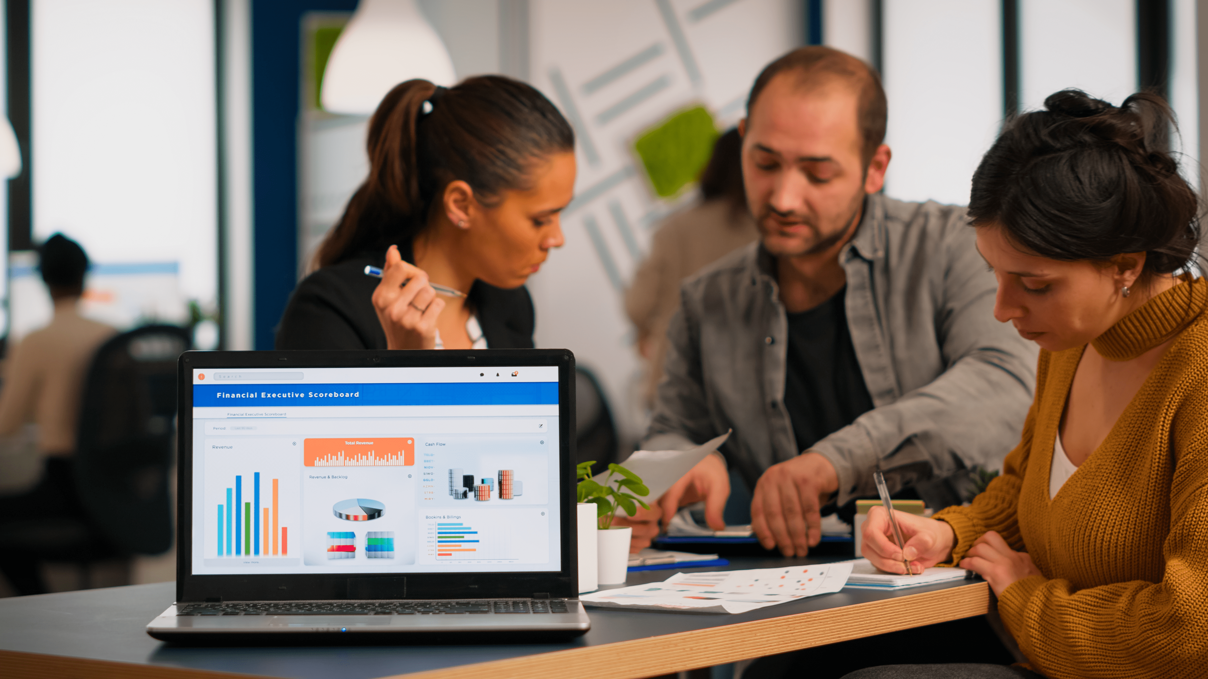 Dedicated SEO team analyzing performance metrics to optimize a law firm's online strategy.