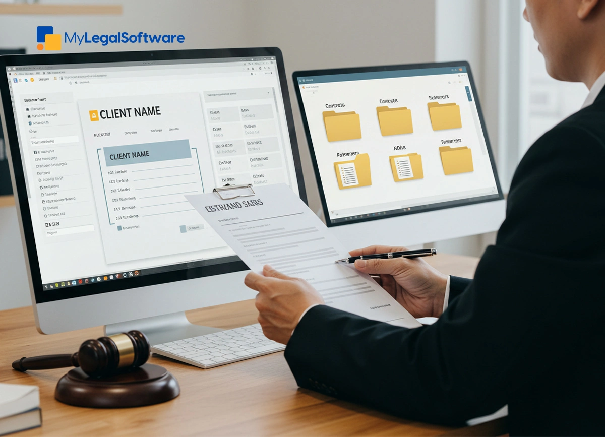 Smart template creation in action using legal document software.