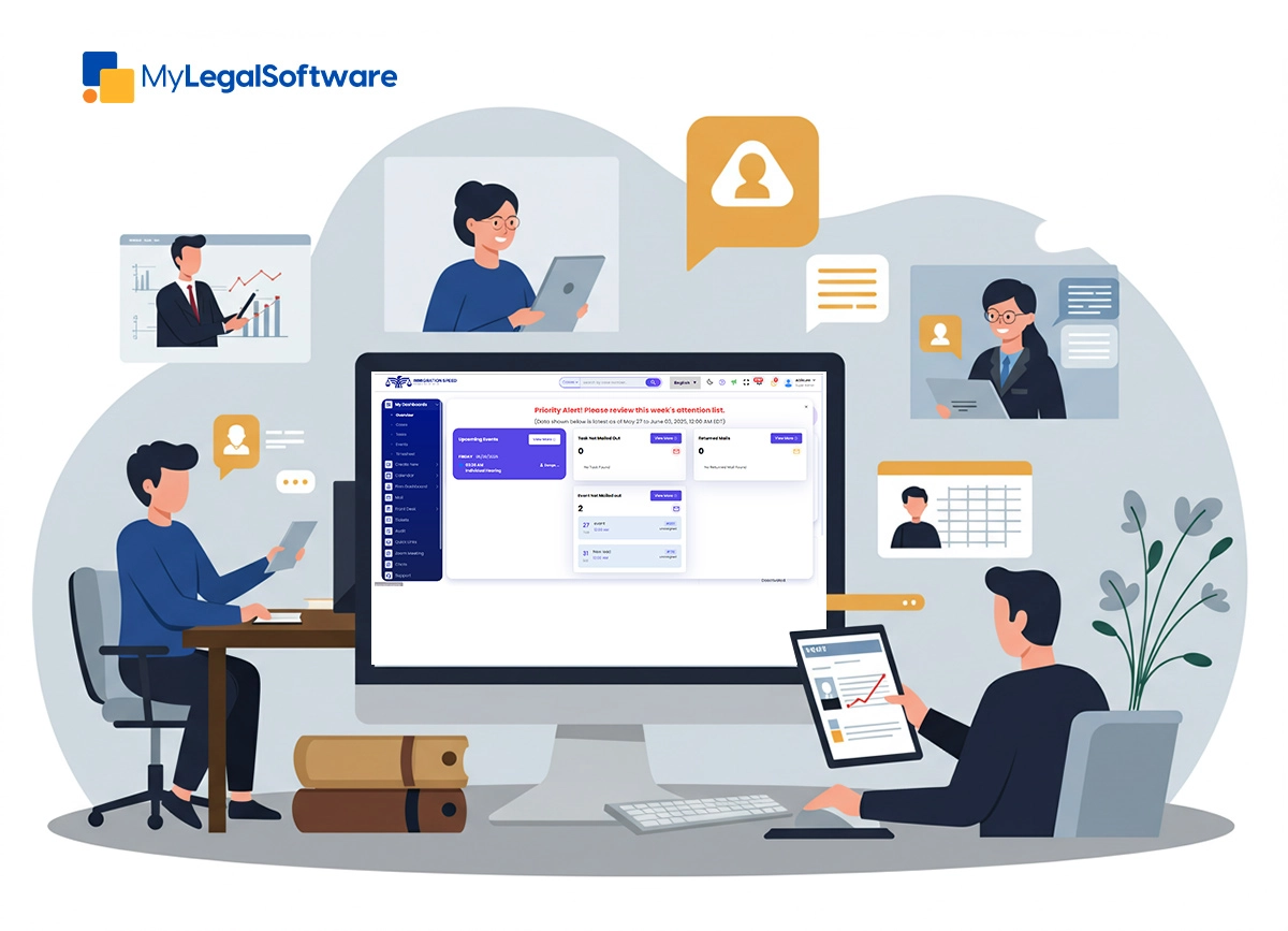Collaborate effectively with your legal team using MyLegalSoftware's comprehensive case tracking system.