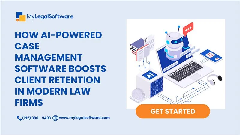 AI legal software interface improving client retention for law firms.