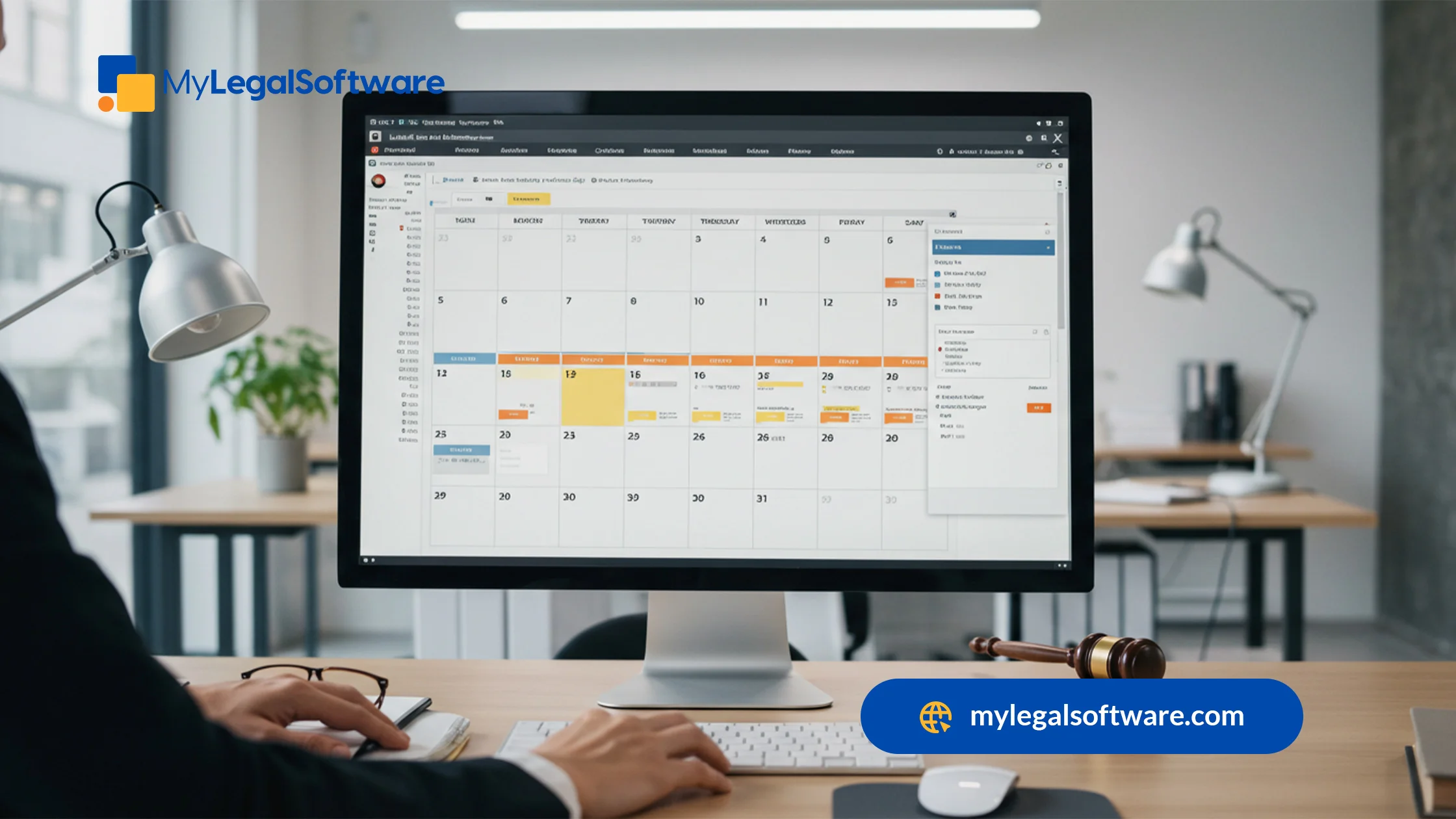 Legal office calendaring software streamlines a law firm’s schedule.